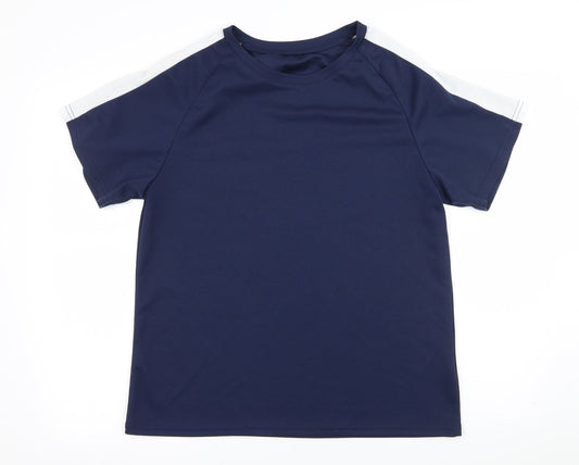 SHEIN Womens Blue Striped Jersey Basic T-Shirt Size M