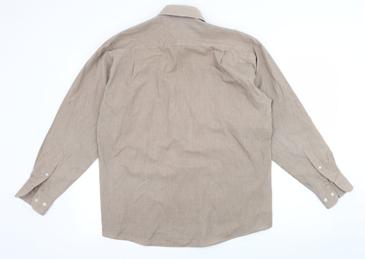 Taylor & Wright Mens Brown Button-Up Size 15