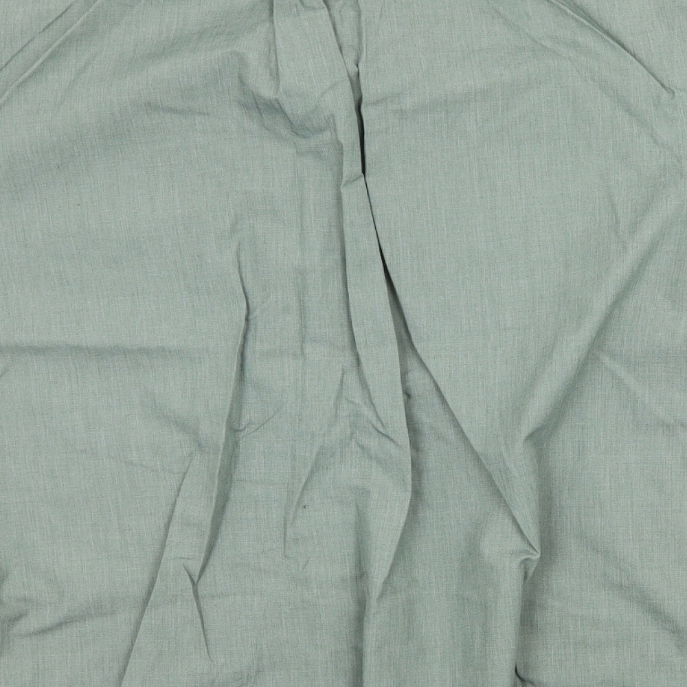 Mens UK Size M Easy Green Button-Up Short Sleeve Casual Shirt