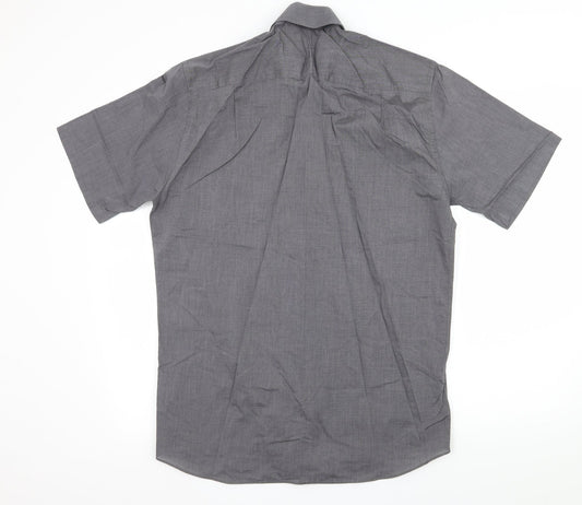 George Mens Grey Button-Up Size 15.5