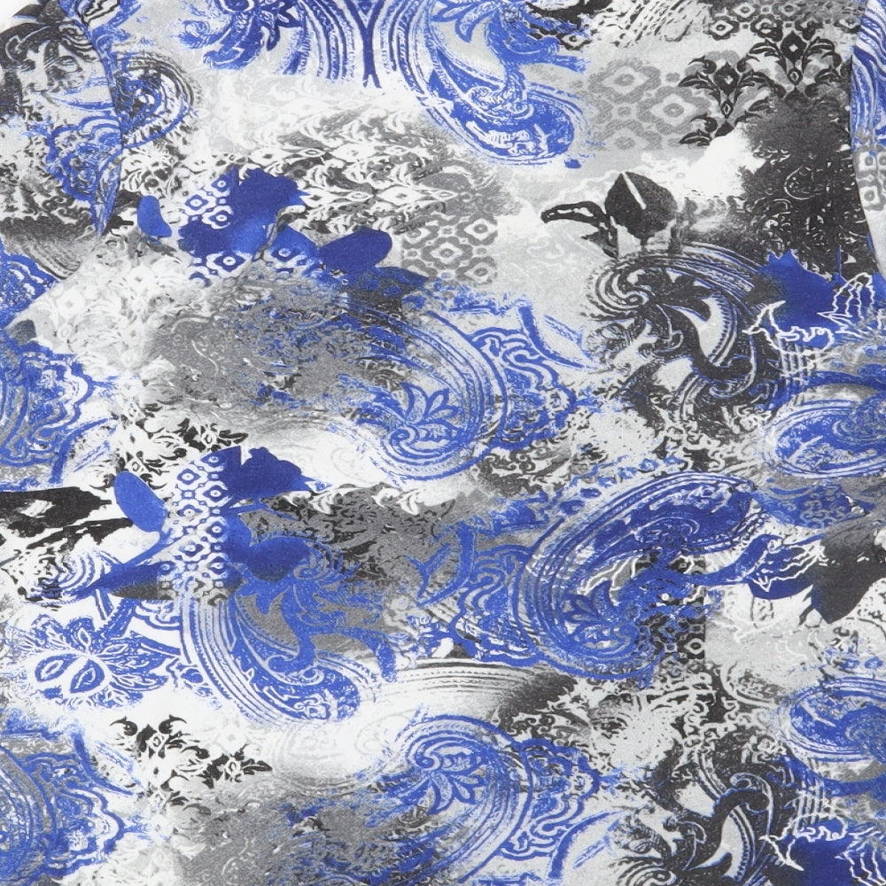 Bonmarché Womens Blue Geometric Basic Blouse Size S