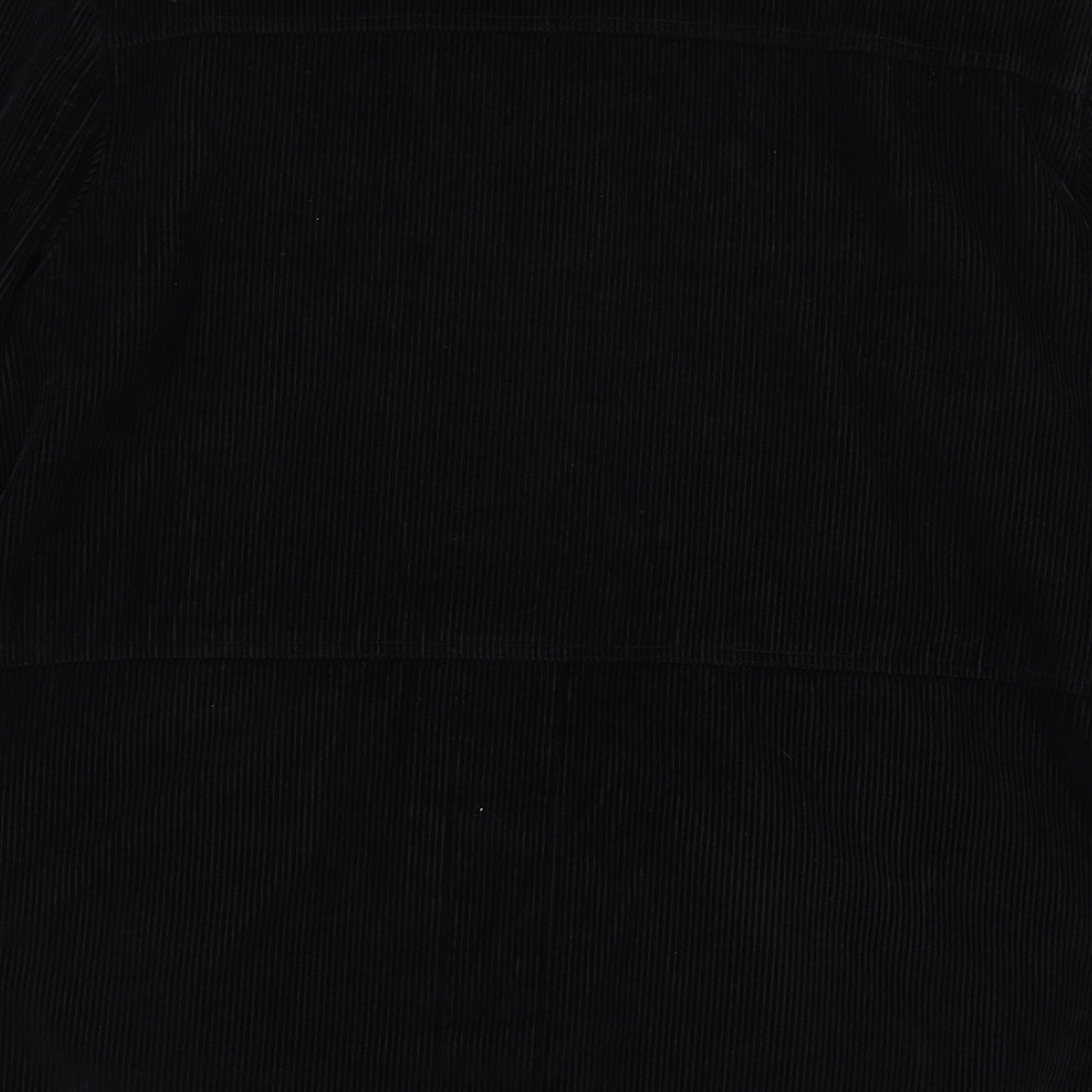 EWM Womens Black Corduroy Overcoat Coat Size L