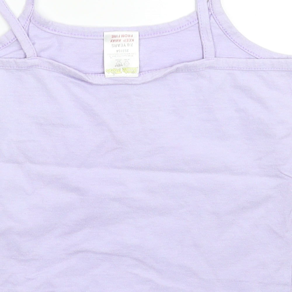 Little Miss Girls Purple Basic Tank Size 7-8 Years