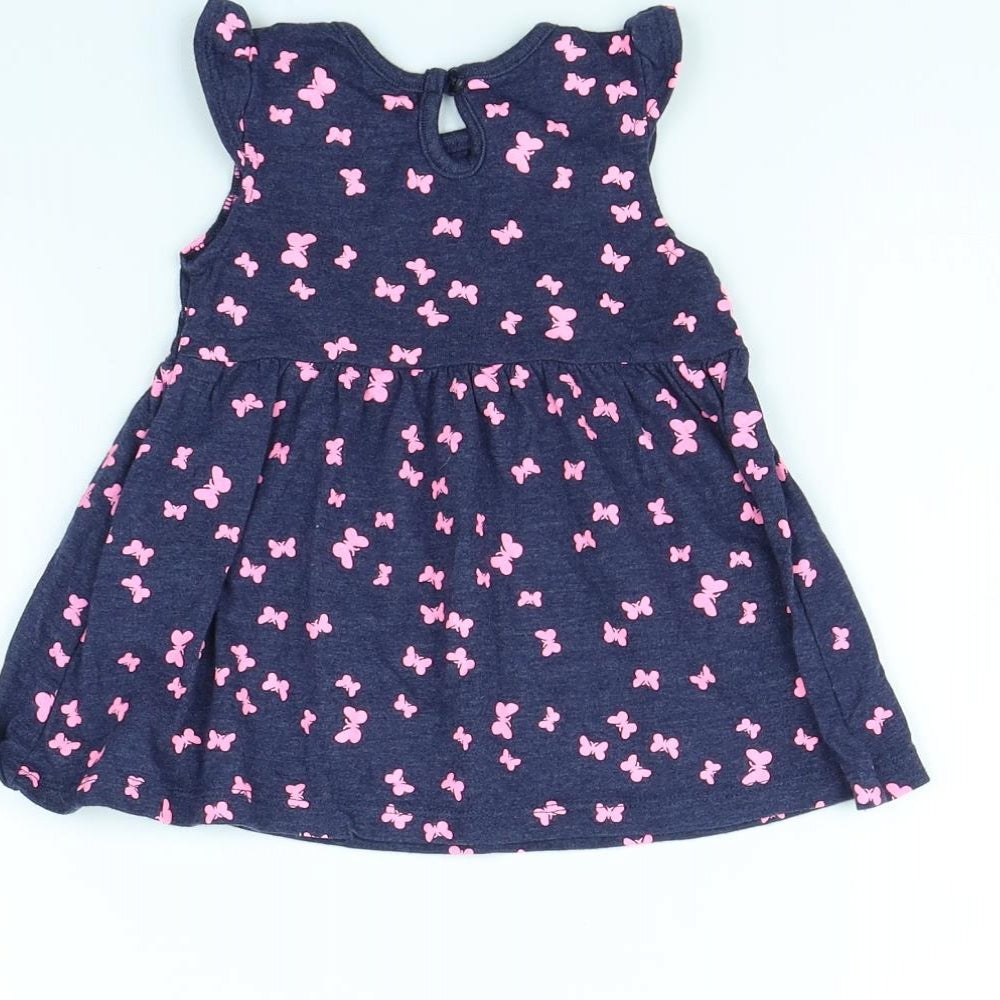 Primark Baby Blue Spotted Fit & Flare Size 3-6 Months - Butterflies