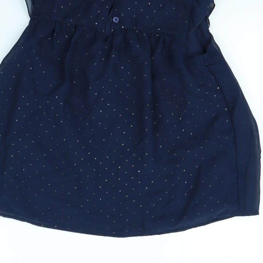 George Girls Blue Ramie Fit & Flare Size 8 Years