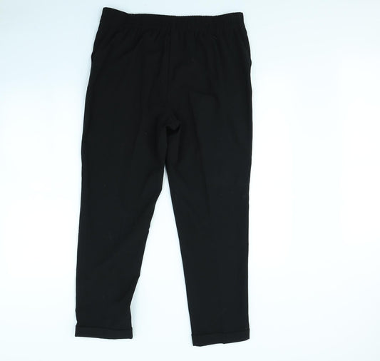 Womens UK Size 14 Papaya Regular Fit Dress Pants Black Trousers