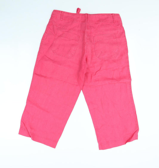 Denim & Co. Womens Pink Trousers Size 10 L21 in