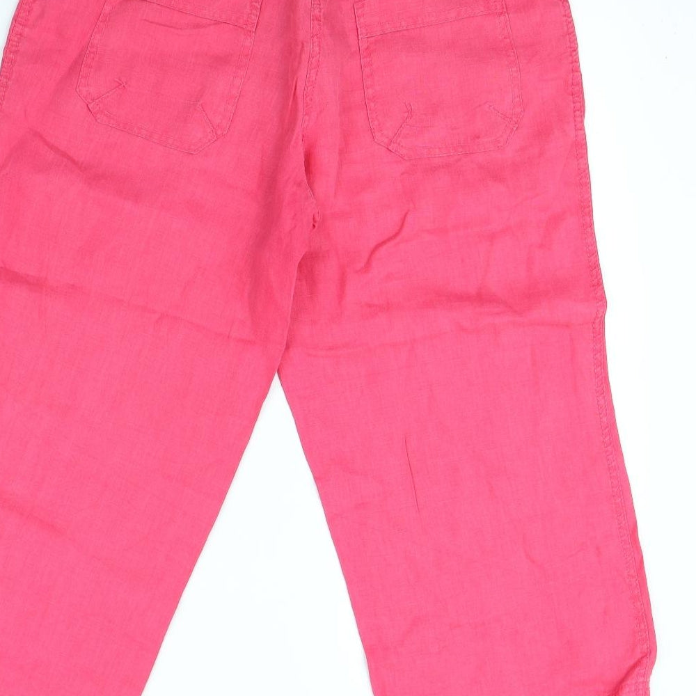 Denim & Co. Womens Pink Trousers Size 10 L21 in