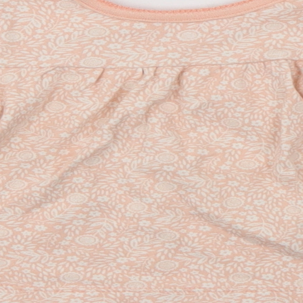 George Girls Orange Floral T-Shirt Dress Size 3-6 Months