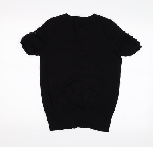 Womens UK Size 10 Preworn Black Basic Blouse