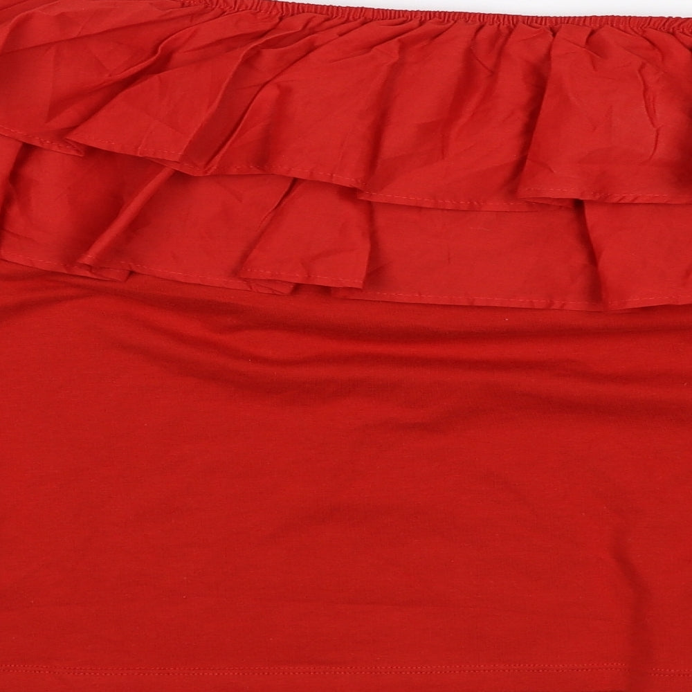 Womens UK Size M H&M Red Basic Blouse