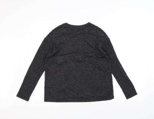 Womens UK Size S Zara Black Basic T-Shirt