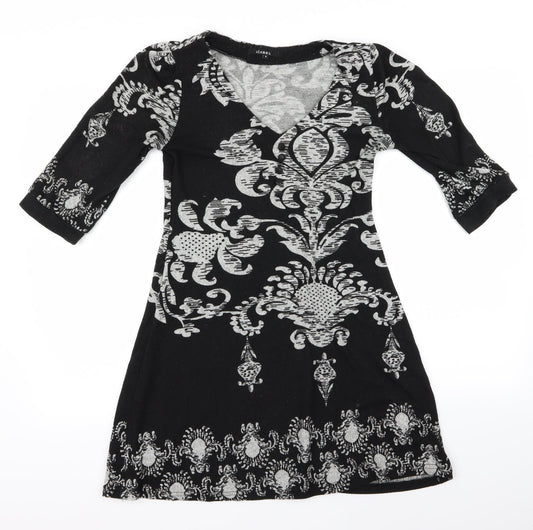 Additional front view of izabel women’s blue floral shirt dress, size S