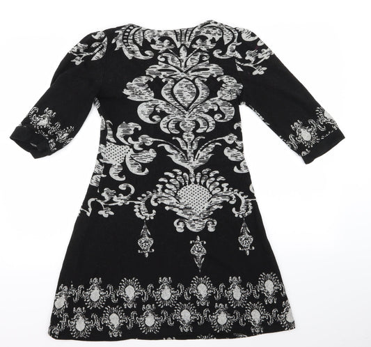 izabel Womens Blue Floral Shirt Dress Size S