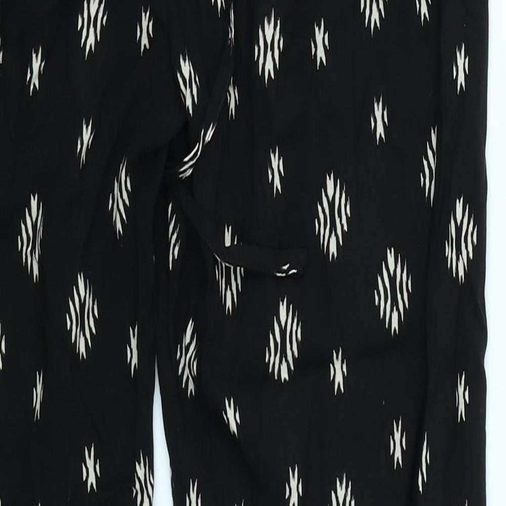 New Look Womens Black Argyle/Diamond Trousers Size 8 L26 in