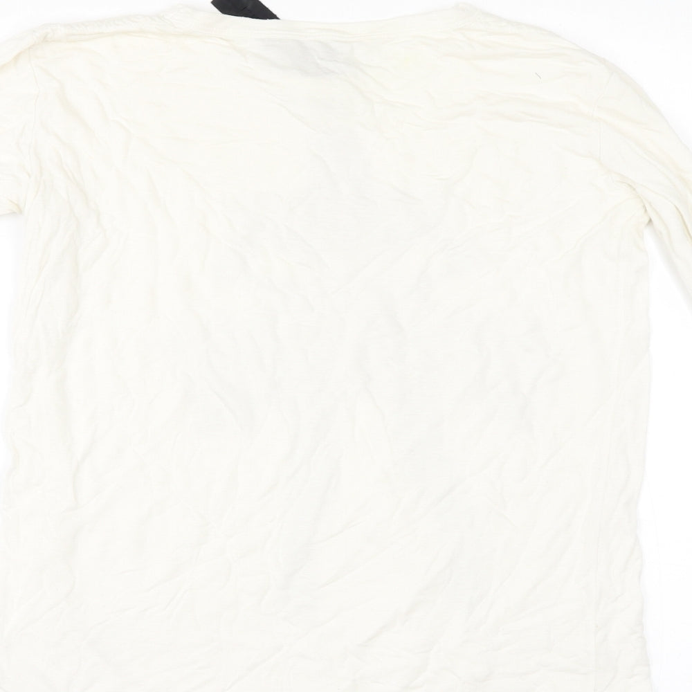 Womens UK Size 6 Preworn Ivory Basic T-Shirt