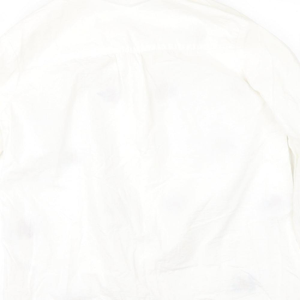Womens UK Size L Preworn Ivory Tunic Button-Up