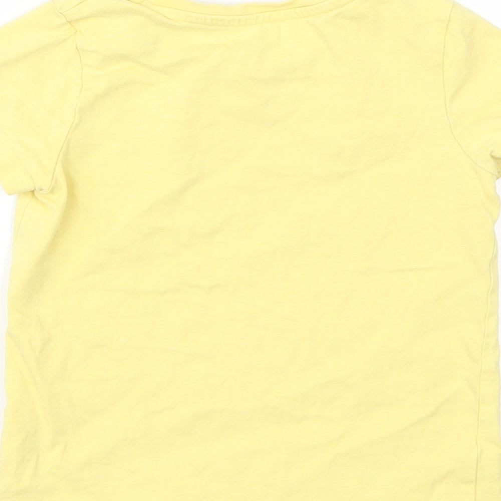 George Girls Yellow Basic T-Shirt Size 2-3 Years