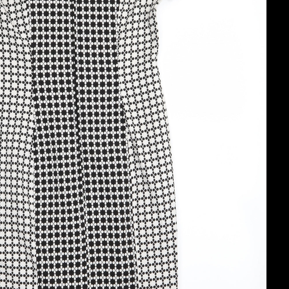 Asda George Womens Black Geometric  A-Line  Size 10
