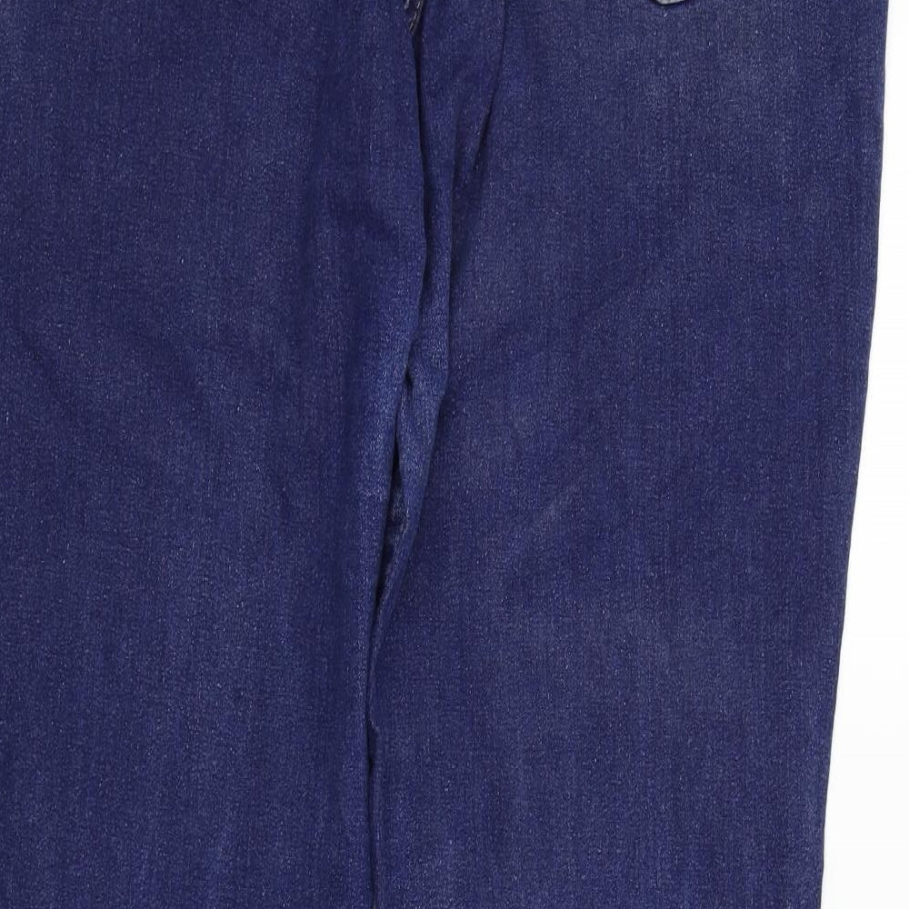 BEING CASUAL Womens Blue Straight Jeans Size L L31 in