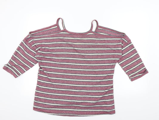 Cooperative Womens Pink Striped Pullover Jumper Size M