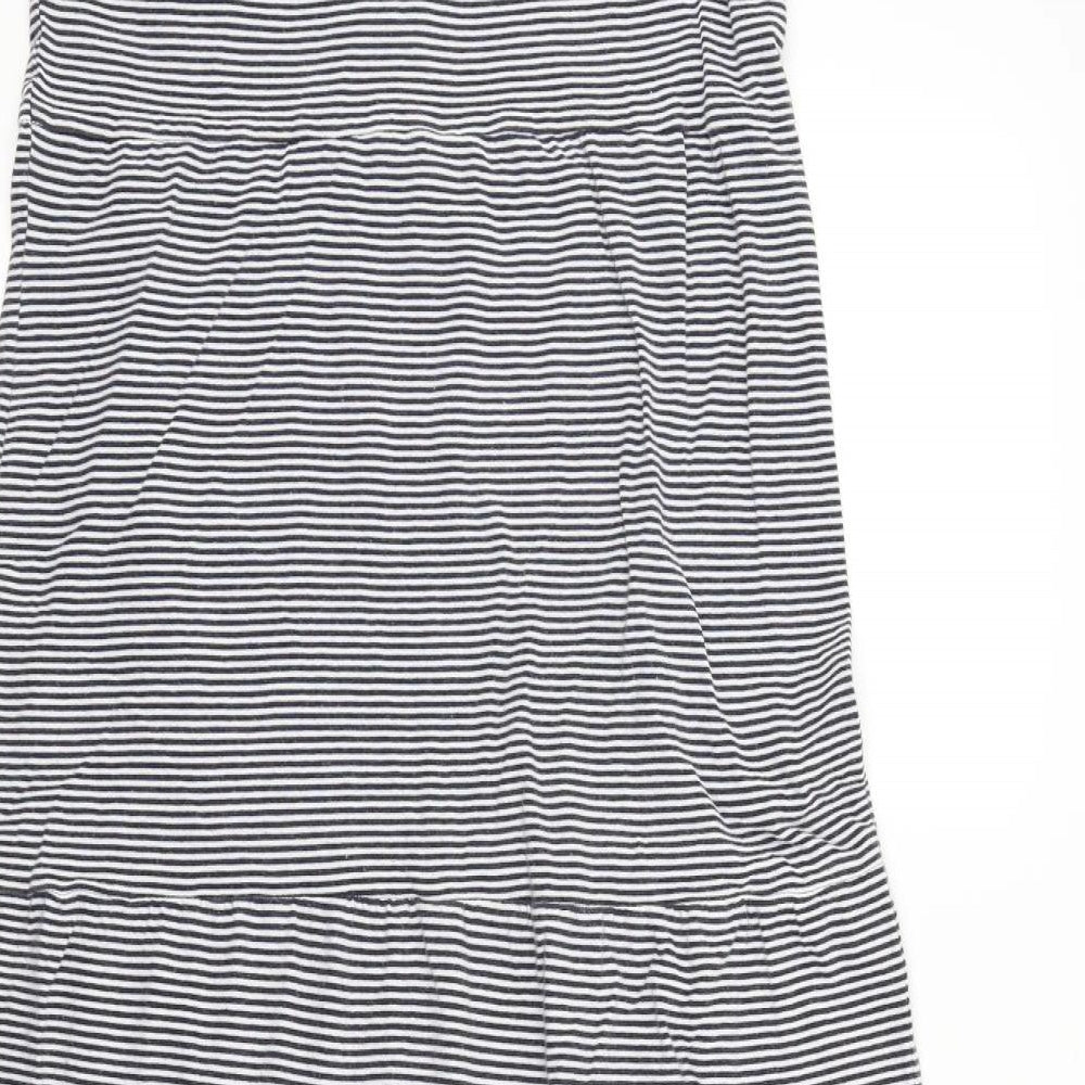 Papaya Womens Blue Striped A-Line Size 10 - Frill Detail