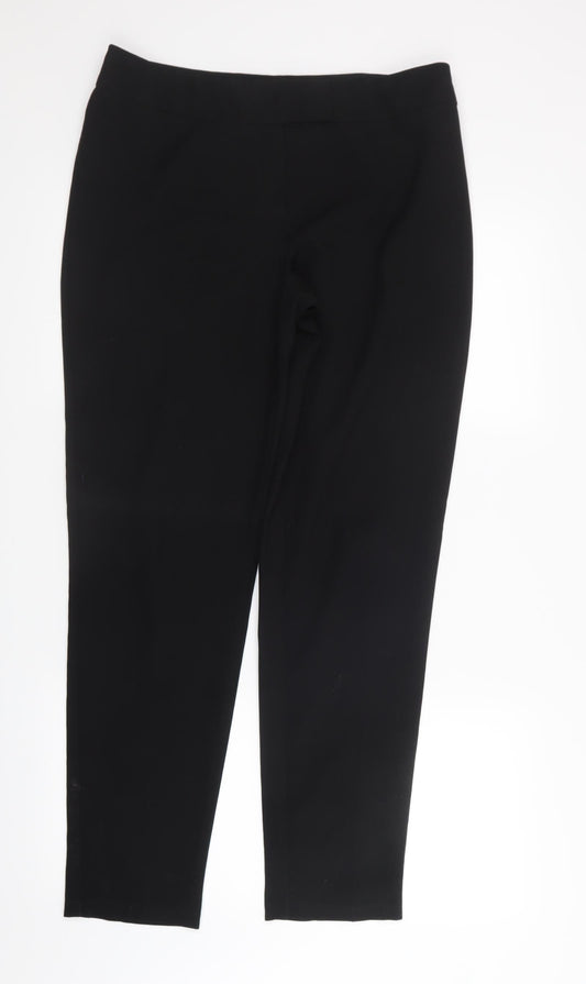 Womens UK Size 12 George Regular Fit Black Trousers