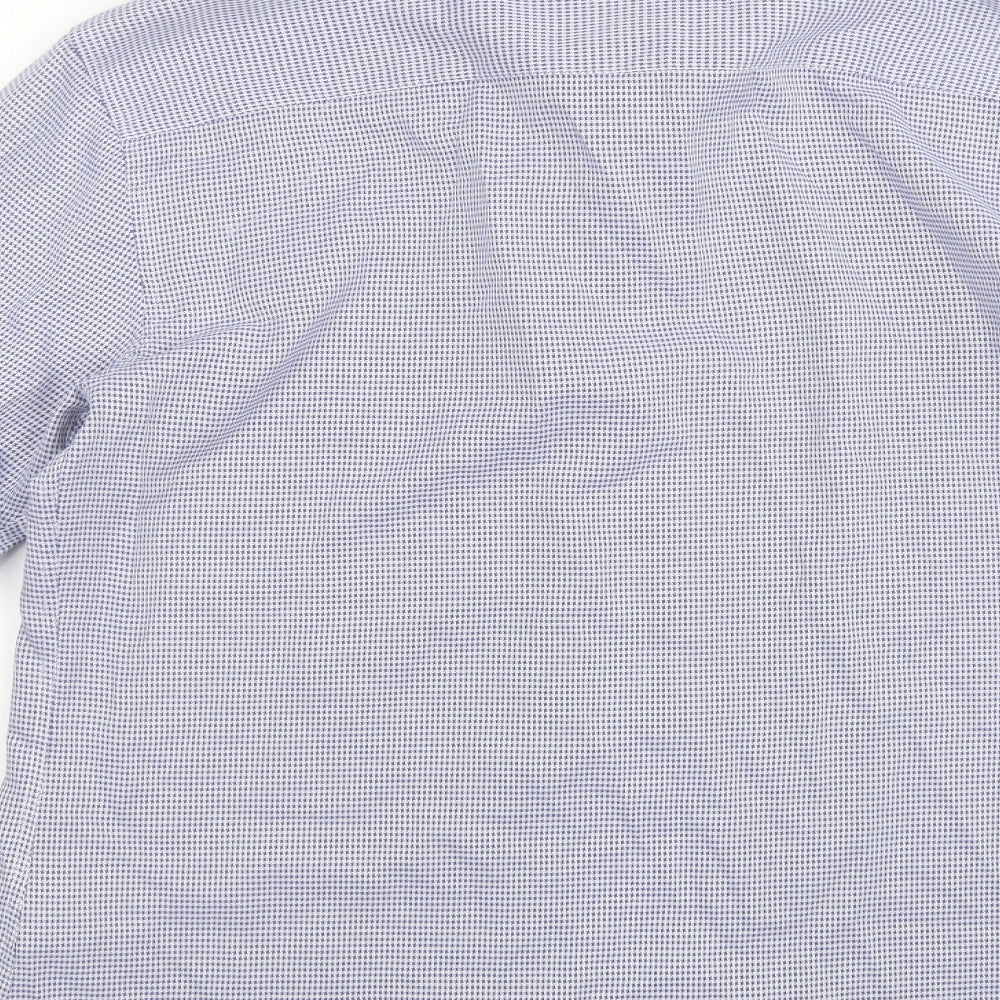 New Look Mens Blue Geometric Button-Up Size M