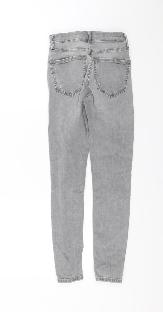 Topshop Womens Grey Denim Skinny Jeans Size 26 L26 in