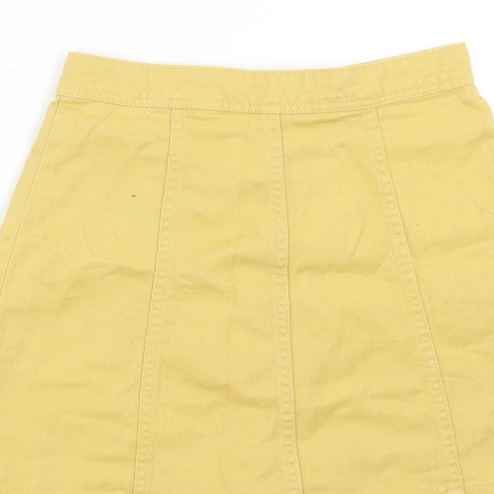 Divided by H&M Womens Yellow Denim A-Line Skirt Size 4