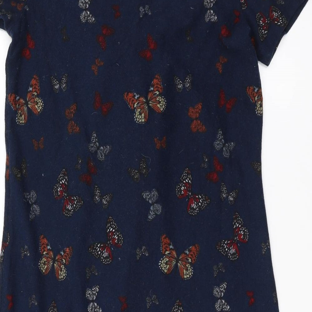 QED London Womens Blue Jumper Dress Size S - butterflies