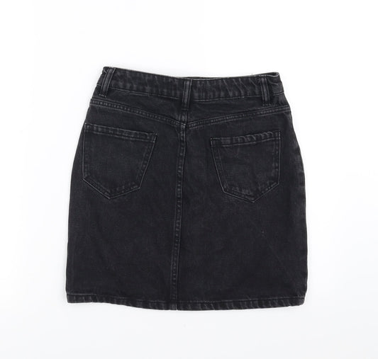 New Look Womens Black Denim A-Line Skirt Size 6