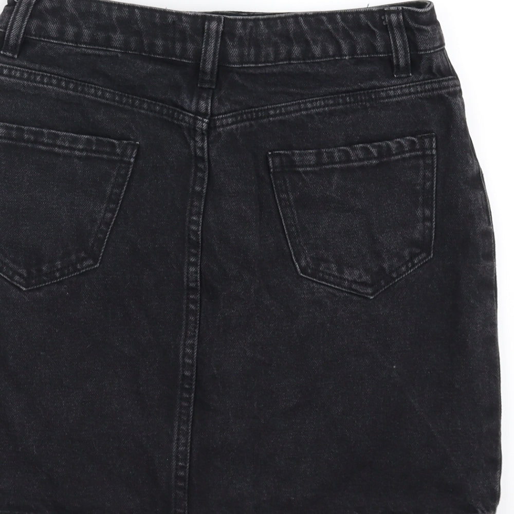 New Look Womens Black Denim A-Line Skirt Size 6