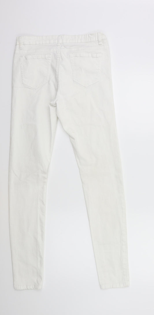 Denim & Co. Womens White Denim Skinny Jeans Size 10 L30 in