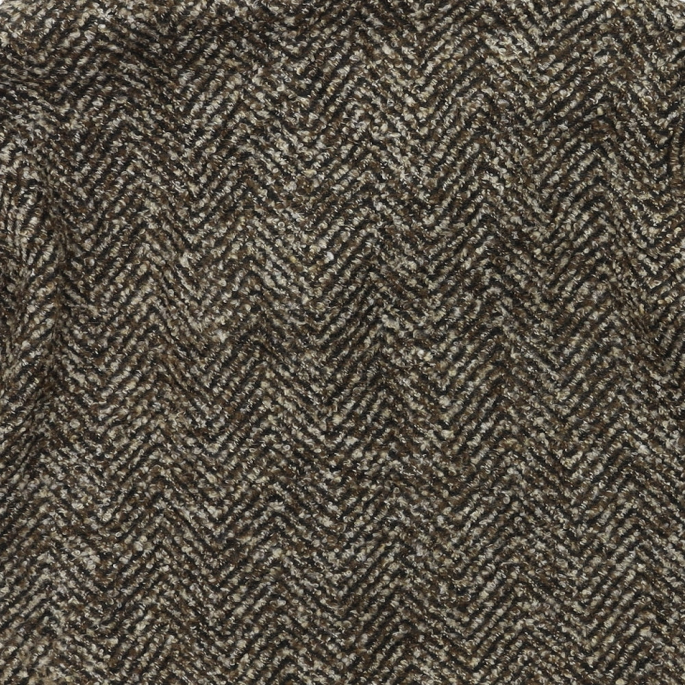 EWM Womens Brown Striped Jacket Coat Size 16