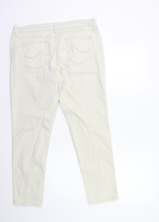 NEXT Womens Beige Denim Skinny Jeans Size 12 L28 in