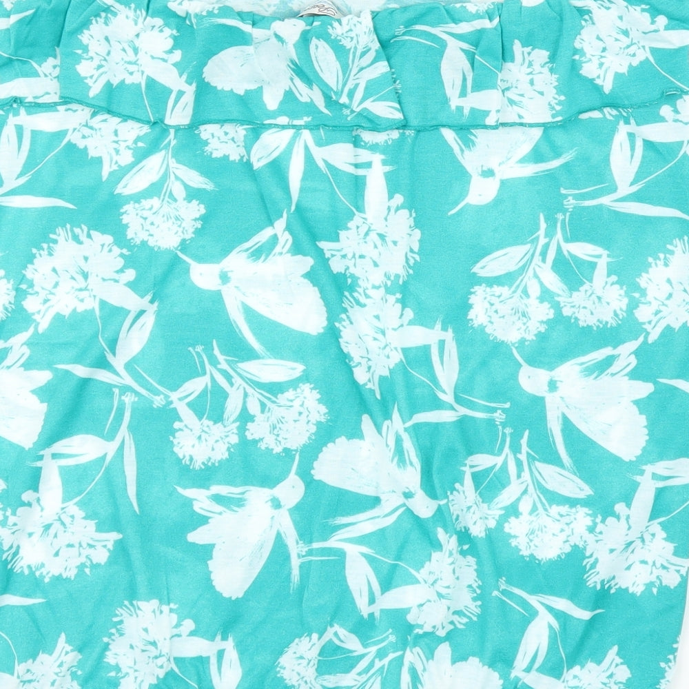 Womens UK Size XL Peacocks Green Basic Blouse