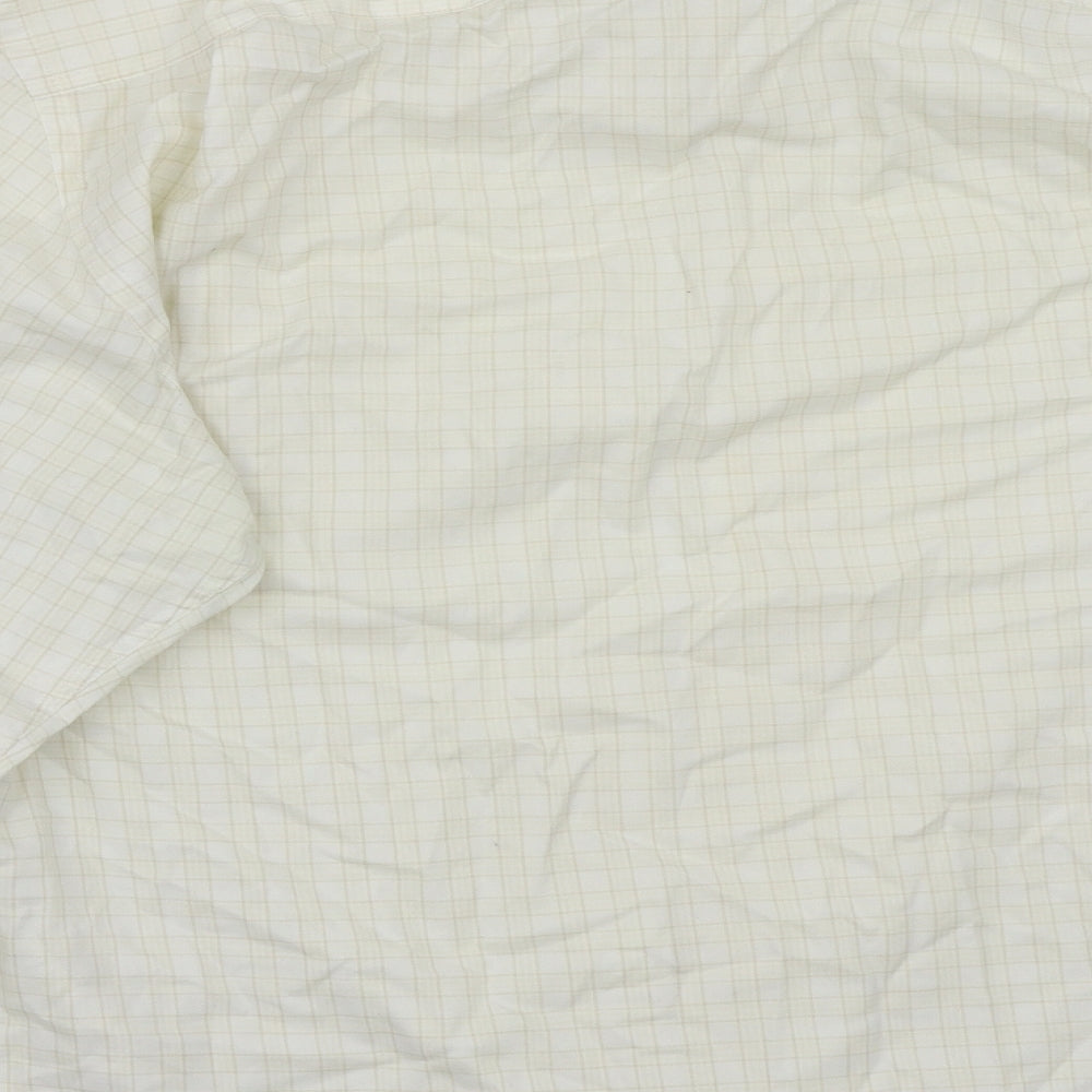 Mens UK Size 17 NEXT Yellow Button-Up Long Sleeve Casual Shirt