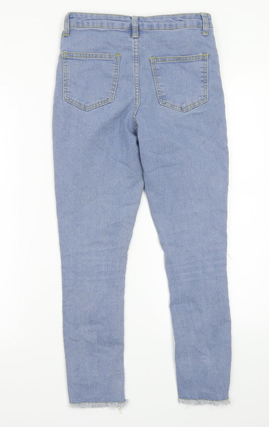 Boohoo Womens Blue Cropped Jeans Size 10 L24 in