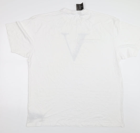 Womens UK Size M Simply Be White Basic T-Shirt