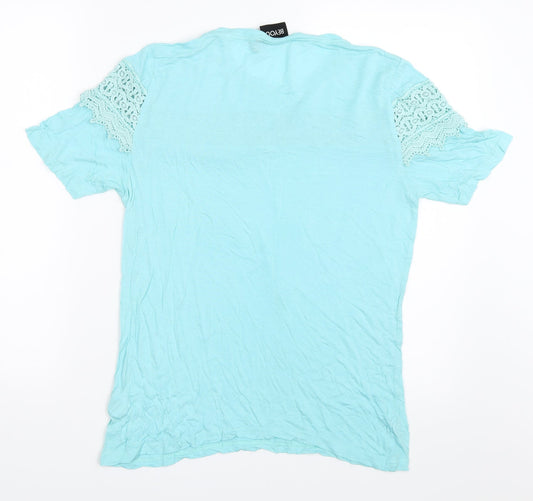 BeYou Womens Blue Basic T-Shirt Size 12