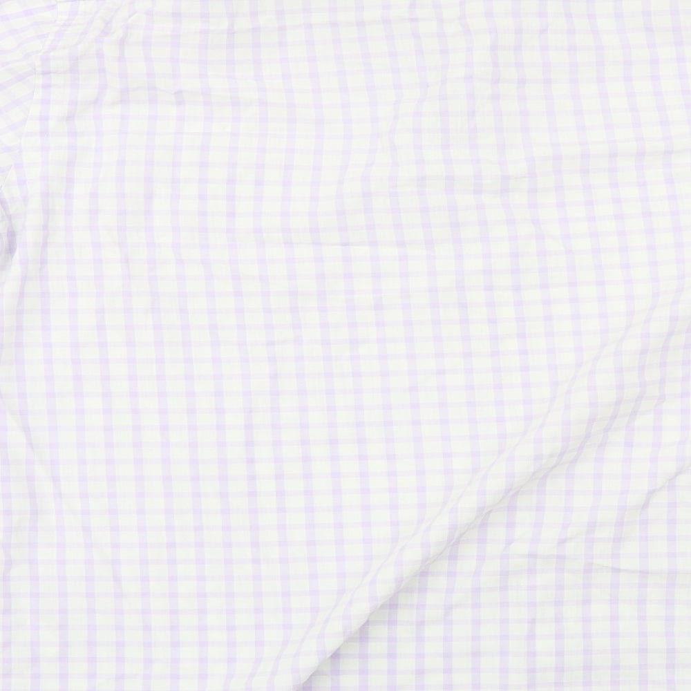 Mens UK Size L Preworn Purple Button-Up Long Sleeve Casual Shirt