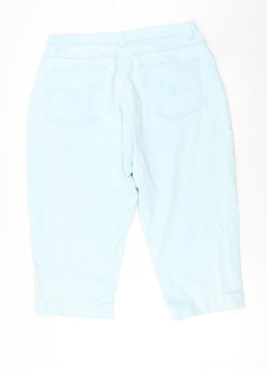 Womens UK Size 32 in Papaya Regular Fit Blue Trousers