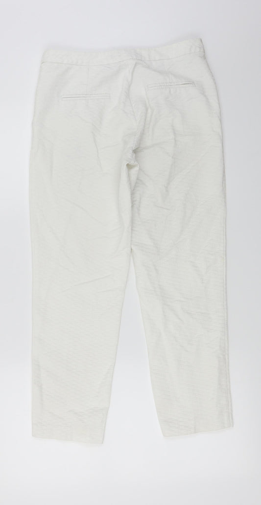 Womens UK Size 8 Topshop Regular Fit White Trousers