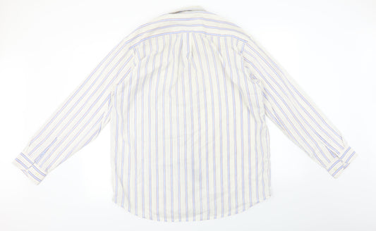 Mens UK Size L M2M Ivory Button-Up Long Sleeve Casual Shirt