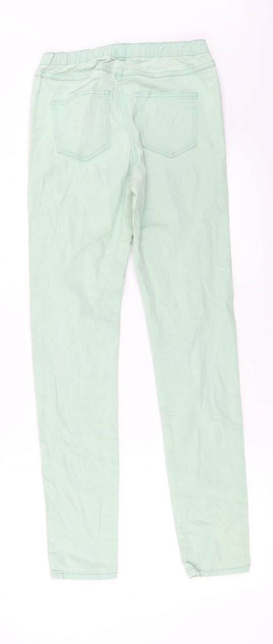 Womens UK Size 6 Preworn Regular Fit Green Trousers