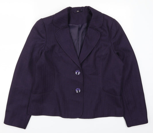 EWM Womens Purple Jacket Suit Jacket Size 14