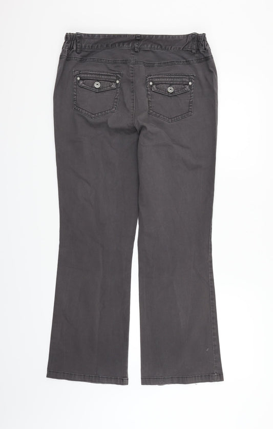 Maine Womens Grey Trousers Size 12 L27 in