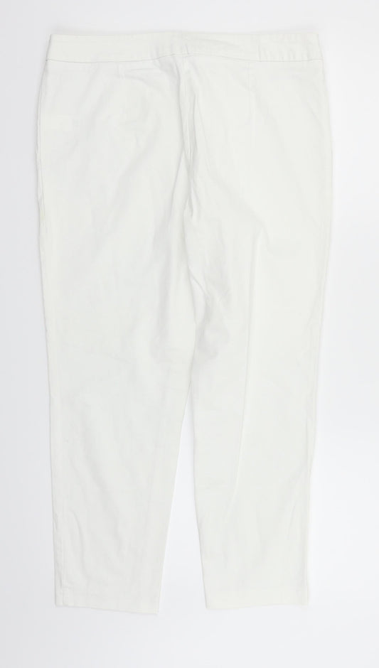 George Womens White Trousers Size 14 L24 in