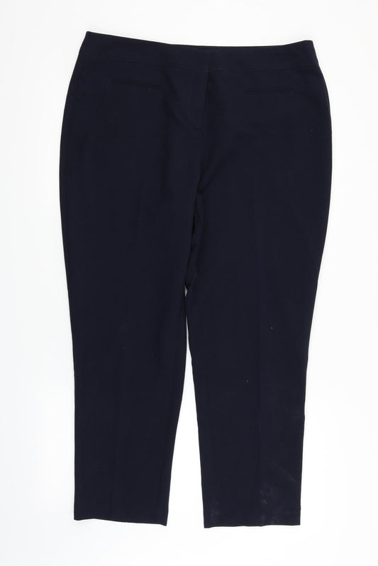 Womens UK Size 16 Mia Moda Regular Fit Blue Trousers